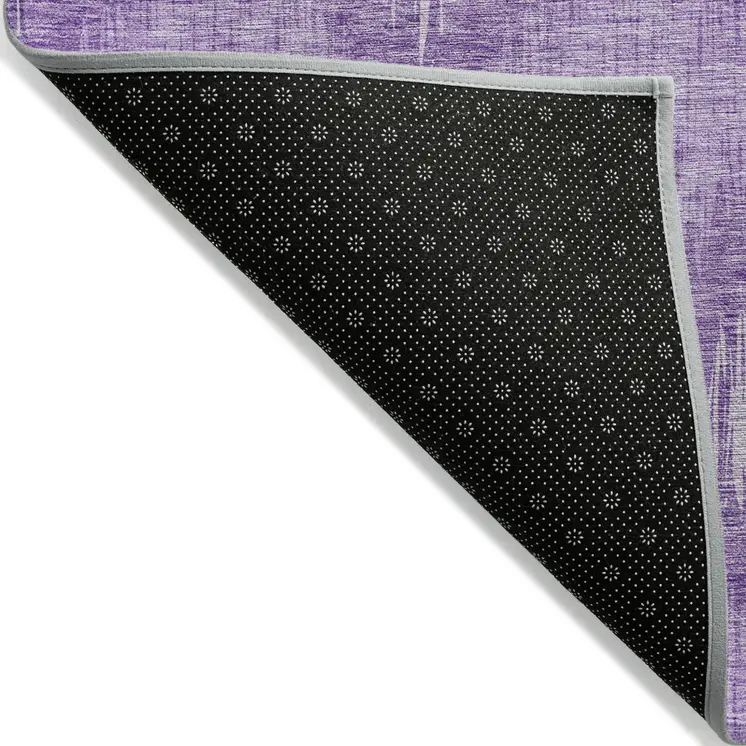 3' X 5' Plum Purple And Lavender Ikat Washable Indoor Outdoor Area Rug