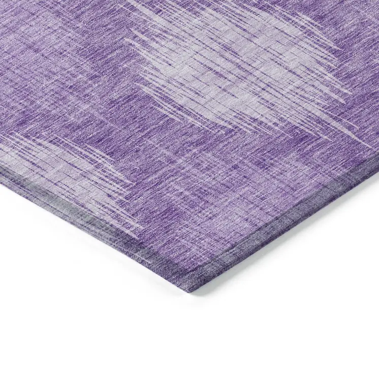 3' X 5' Plum Purple And Lavender Ikat Washable Indoor Outdoor Area Rug