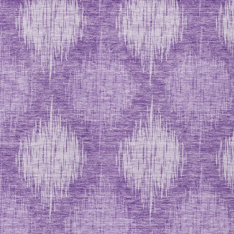 5' X 8' Plum Purple And Lavender Ikat Washable Indoor Outdoor Area Rug