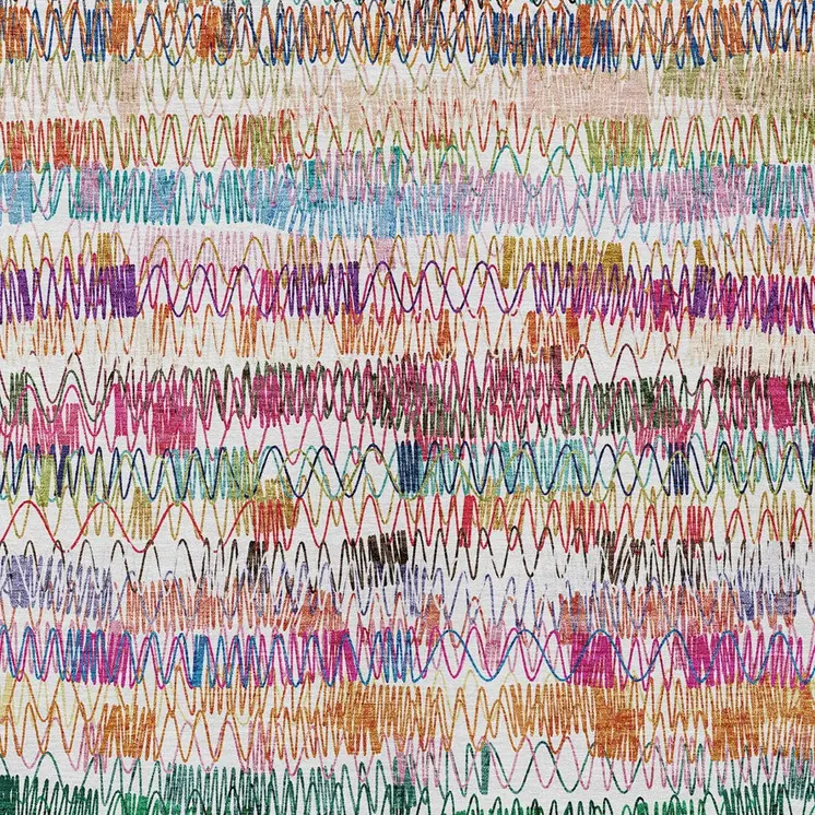10' X 14' Green Ivory And Purple Striped Washable Indoor Outdoor Area Rug