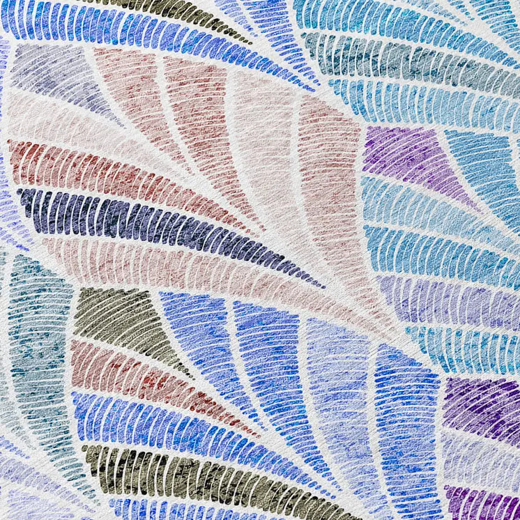 10' X 14' Blue Brown And Purple Geometric Washable Indoor Outdoor Area Rug