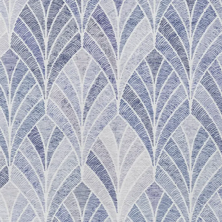 5' X 8' Denim Blue And Sky Blue Geometric Washable Indoor Outdoor Area Rug