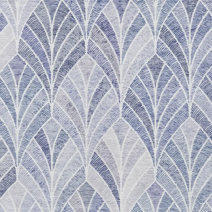 8' X 10' Denim Blue And Sky Blue Geometric Washable Indoor Outdoor Area Rug