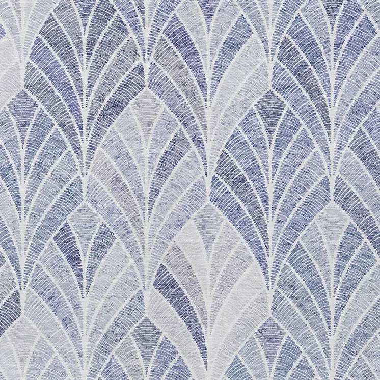 9' X 12' Denim Blue And Sky Blue Geometric Washable Indoor Outdoor Area Rug