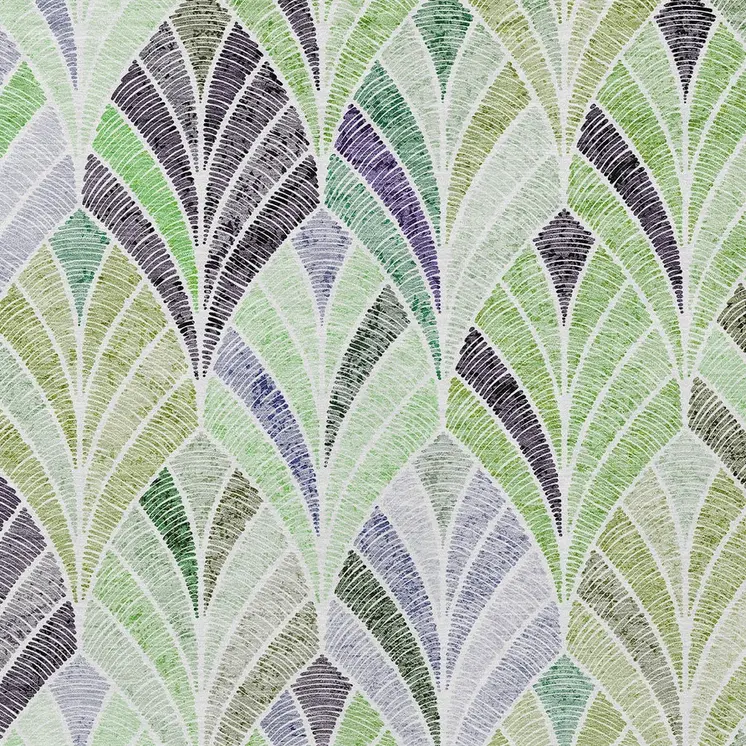 8' X 10' Artichoke Green And Mint Green Geometric Washable Indoor Outdoor Area Rug