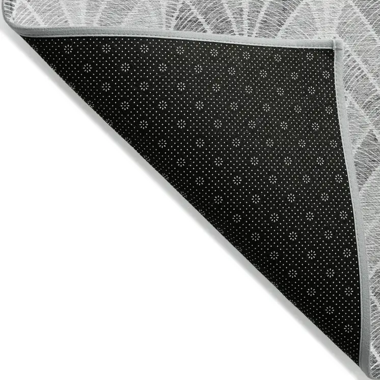 3' X 5' Gray Charcoal And Ivory Geometric Washable Indoor Outdoor Area Rug