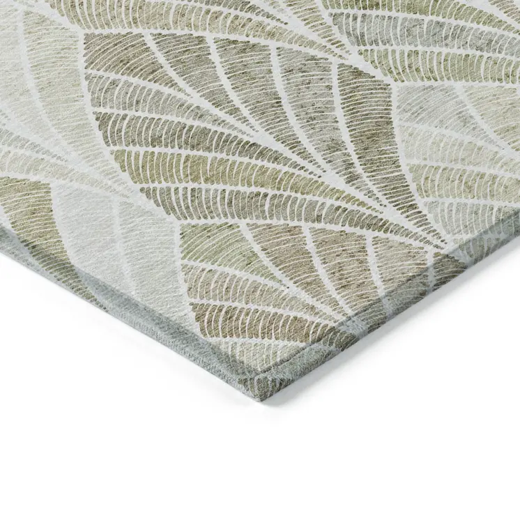 3' X 5' Khaki Tan And Beige Geometric Washable Indoor Outdoor Area Rug