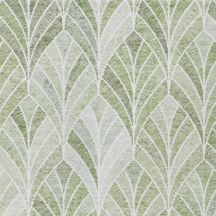 3' X 5' Sage Artichoke Green And Mint Green Geometric Washable Indoor Outdoor Area Rug