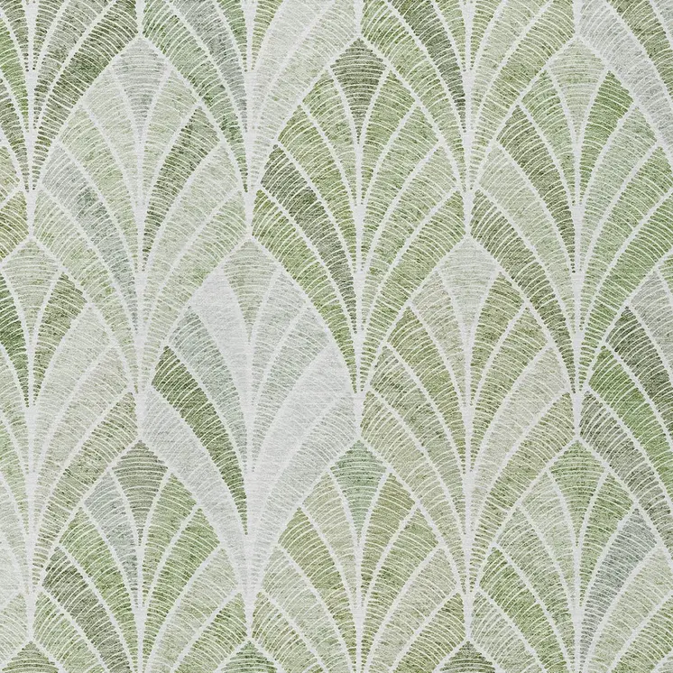 5' X 8' Sage Artichoke Green And Mint Green Geometric Washable Indoor Outdoor Area Rug