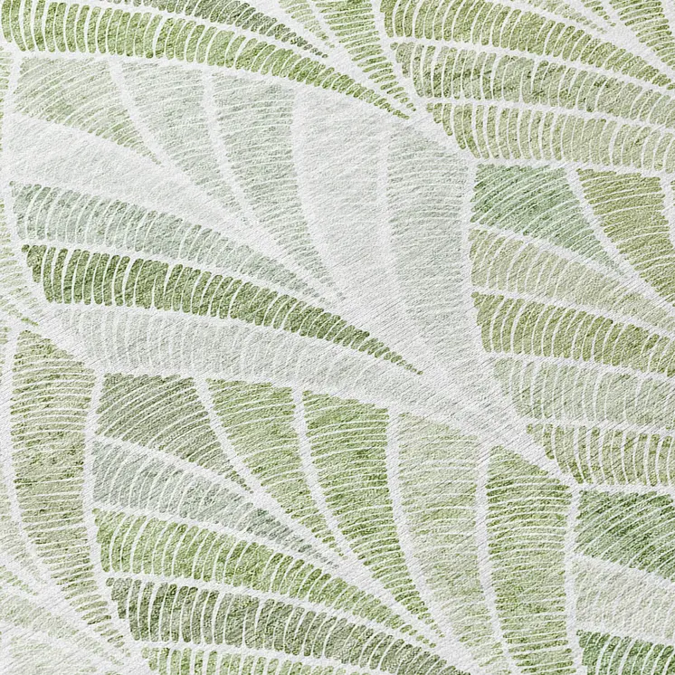 9' X 12' Sage Artichoke Green And Mint Green Geometric Washable Indoor Outdoor Area Rug