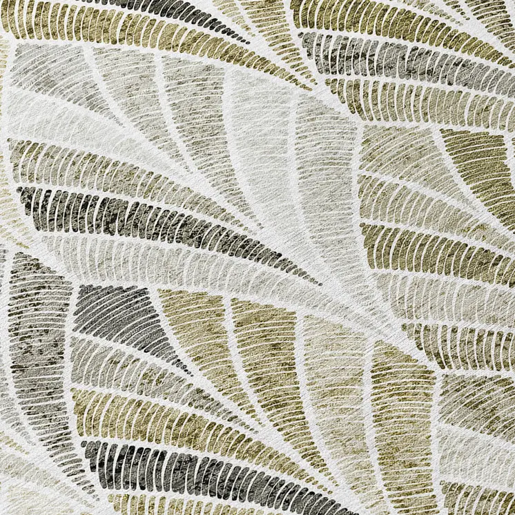 5' X 8' Taupe Ivory And Brown Geometric Washable Indoor Outdoor Area Rug