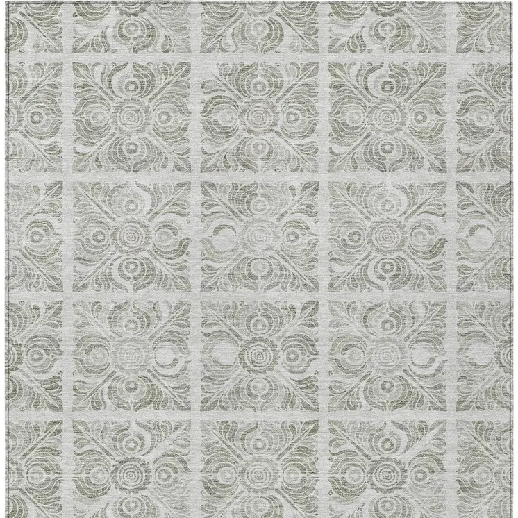 3' X 5' Taupe Beige And Tan Medallion Washable Indoor Outdoor Area Rug