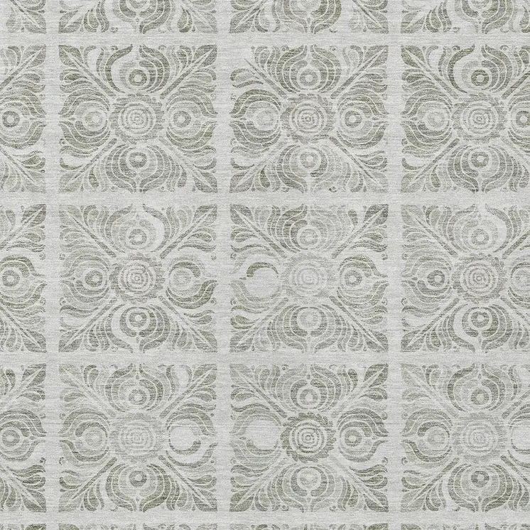 5' X 8' Taupe Beige And Tan Medallion Washable Indoor Outdoor Area Rug