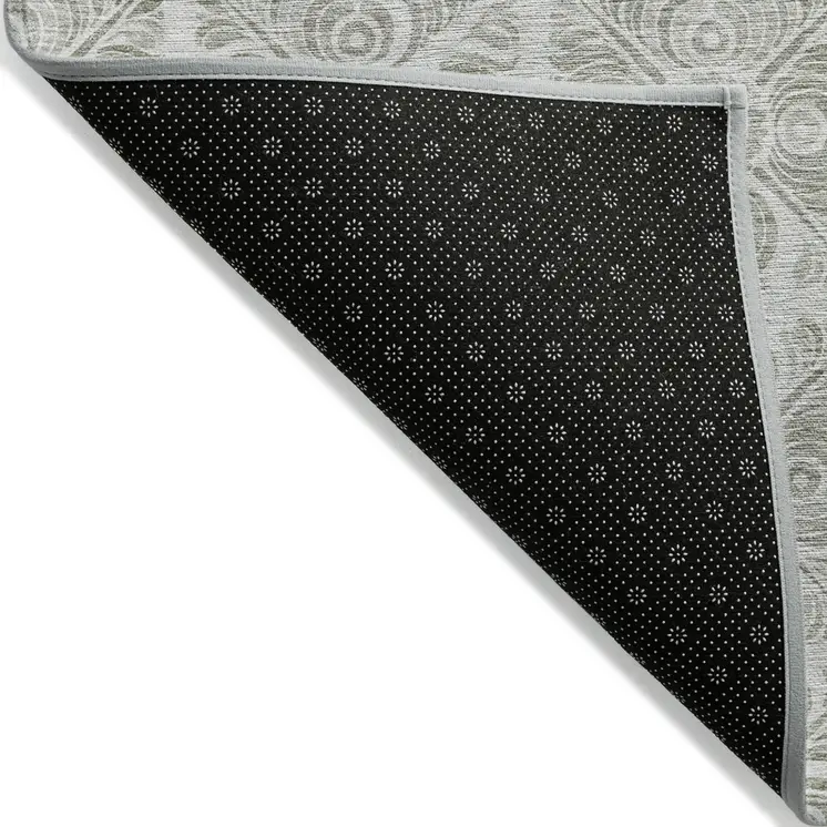 10' X 14' Taupe Beige And Tan Medallion Washable Indoor Outdoor Area Rug