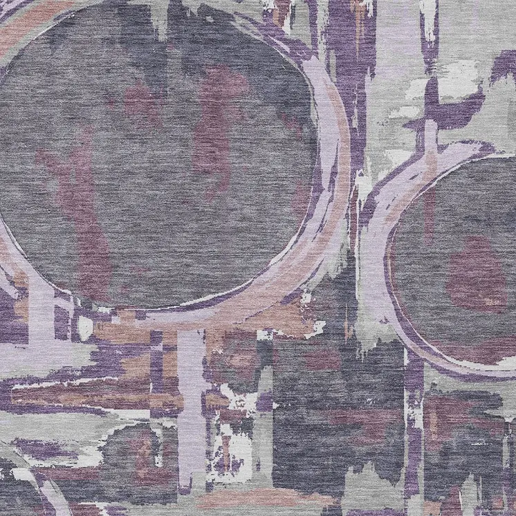 10' X 14' Purple Lavender And Plum Geometric Washable Indoor Outdoor Area Rug