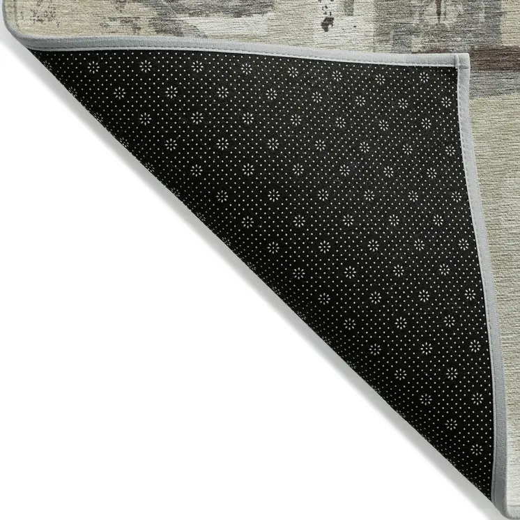 5' X 8' Tan Taupe And Beige Geometric Washable Indoor Outdoor Area Rug