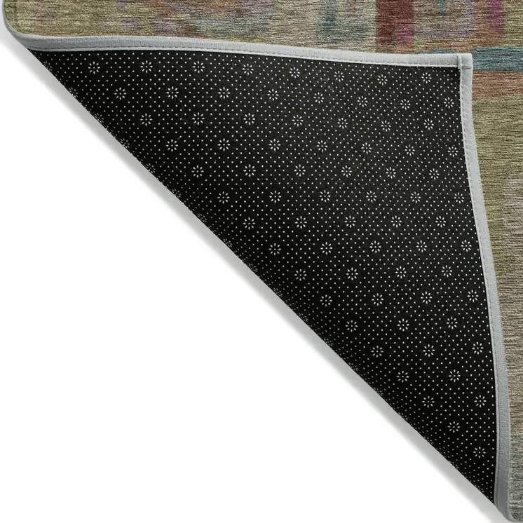 3' X 5' Taupe Beige And Blush Geometric Washable Indoor Outdoor Area Rug