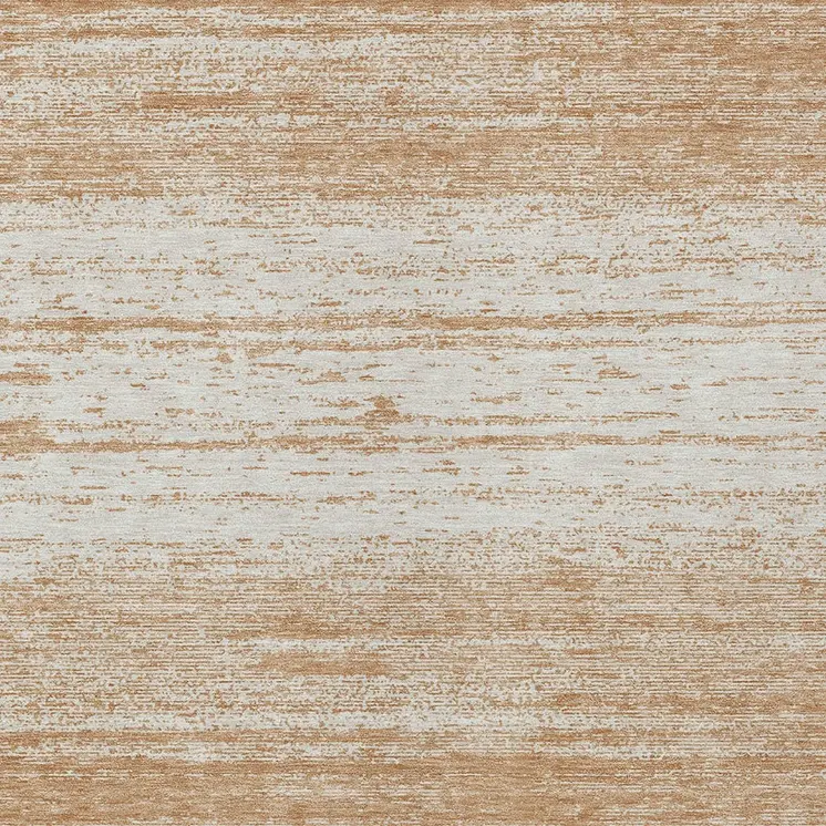 3' X 5' Copper And Ivory Striped Washable Indoor Outdoor Area Rug