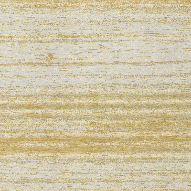5' X 8' Gold And Ivory Striped Washable Indoor Outdoor Area Rug