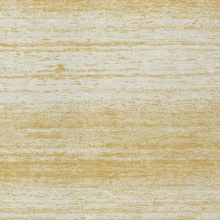 8' X 10' Gold And Ivory Striped Washable Indoor Outdoor Area Rug