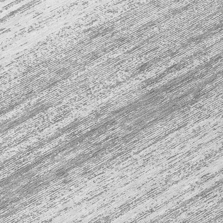 8' Gray And Silver Round Striped Washable Indoor Outdoor Area Rug