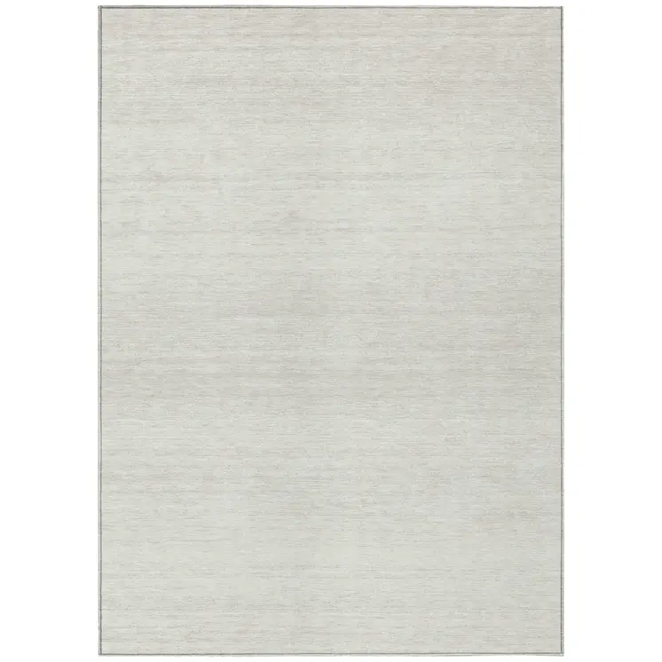 9' X 12' Ivory And Beige Striped Washable Indoor Outdoor Area Rug