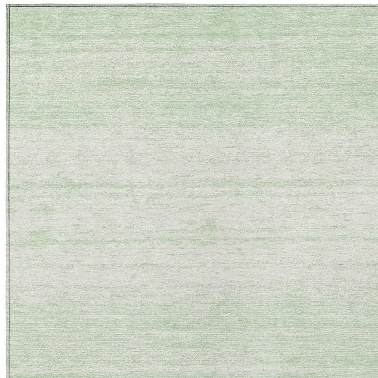 3' X 5' Mint Green And Ivory Striped Washable Indoor Outdoor Area Rug