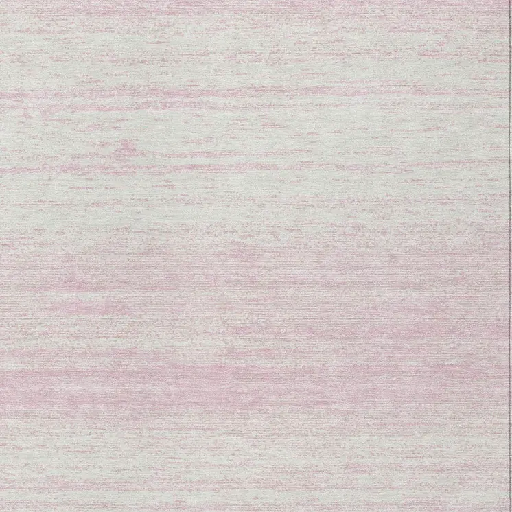 9' X 12' Pink And Ivory Striped Washable Indoor Outdoor Area Rug