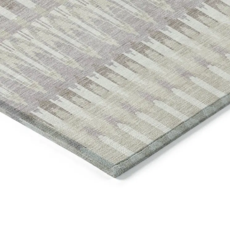 8' X 10' Beige Taupe And Gold Southwestern Washable Indoor Outdoor Area Rug