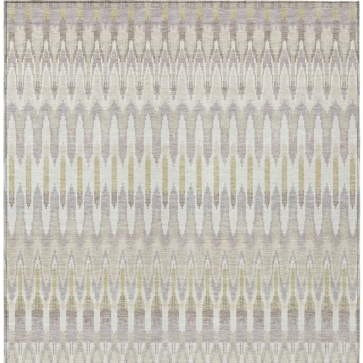 8' X 10' Beige Taupe And Gold Southwestern Washable Indoor Outdoor Area Rug