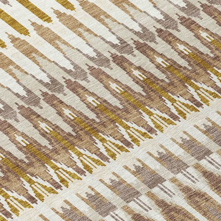 5' X 8' Brown Beige And Taupe Southwestern Washable Indoor Outdoor Area Rug