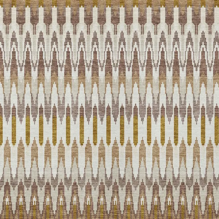 8' X 10' Brown Beige And Taupe Southwestern Washable Indoor Outdoor Area Rug