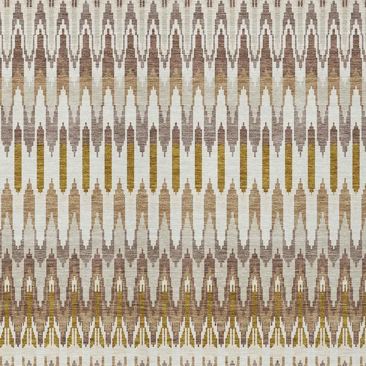 10' X 14' Brown Beige And Taupe Southwestern Washable Indoor Outdoor Area Rug