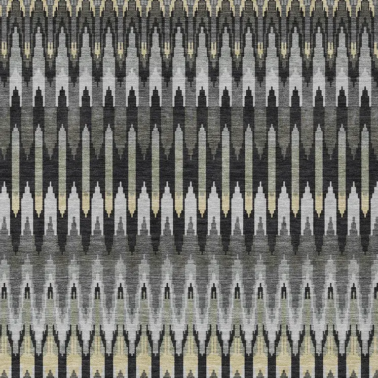 10' X 14' Charcoal Gray And Beige Southwestern Washable Indoor Outdoor Area Rug