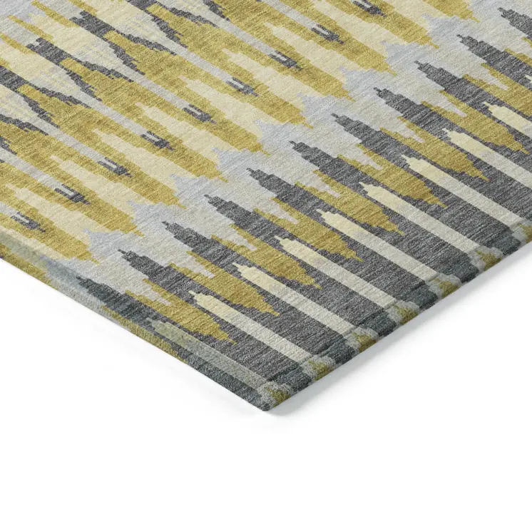 3' X 5' Gold Beige And Gray Southwestern Washable Indoor Outdoor Area Rug