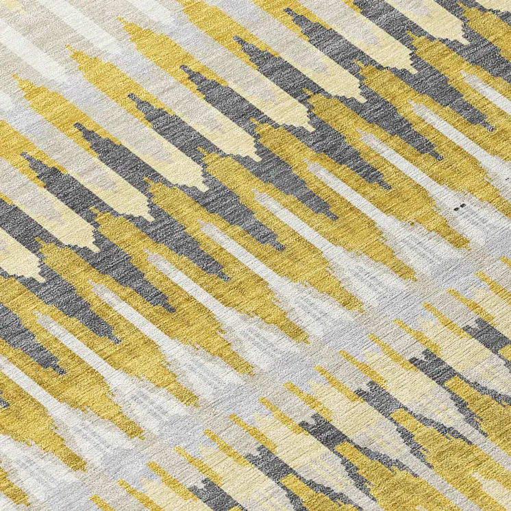 3' X 5' Gold Beige And Gray Southwestern Washable Indoor Outdoor Area Rug