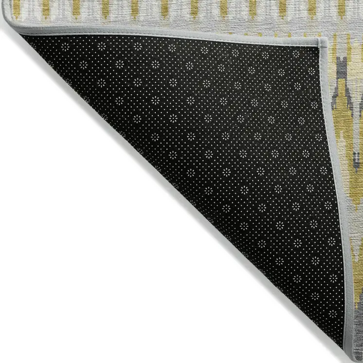 9' X 12' Gold Beige And Gray Southwestern Washable Indoor Outdoor Area Rug
