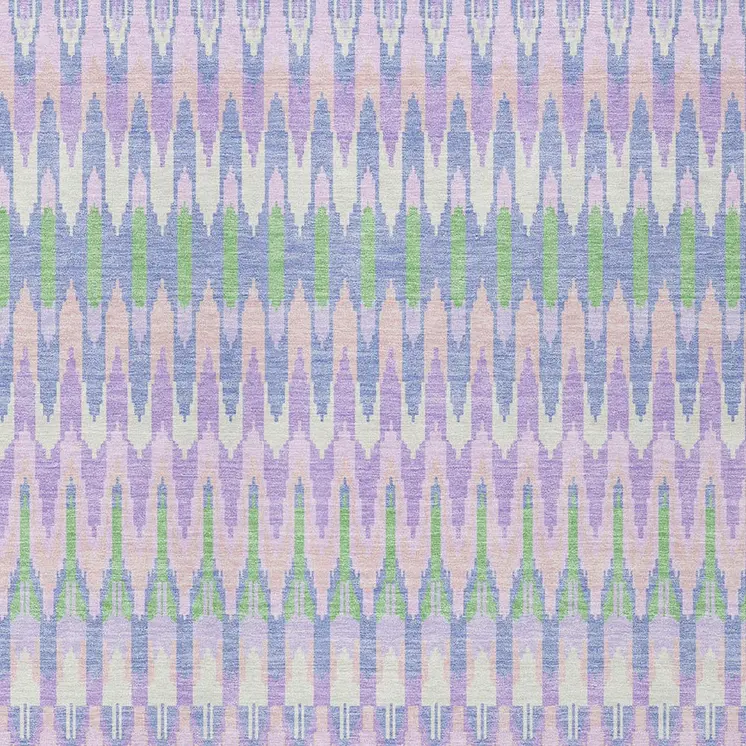 10' X 14' Lavender Pink And Lime Green Southwestern Washable Indoor Outdoor Area Rug