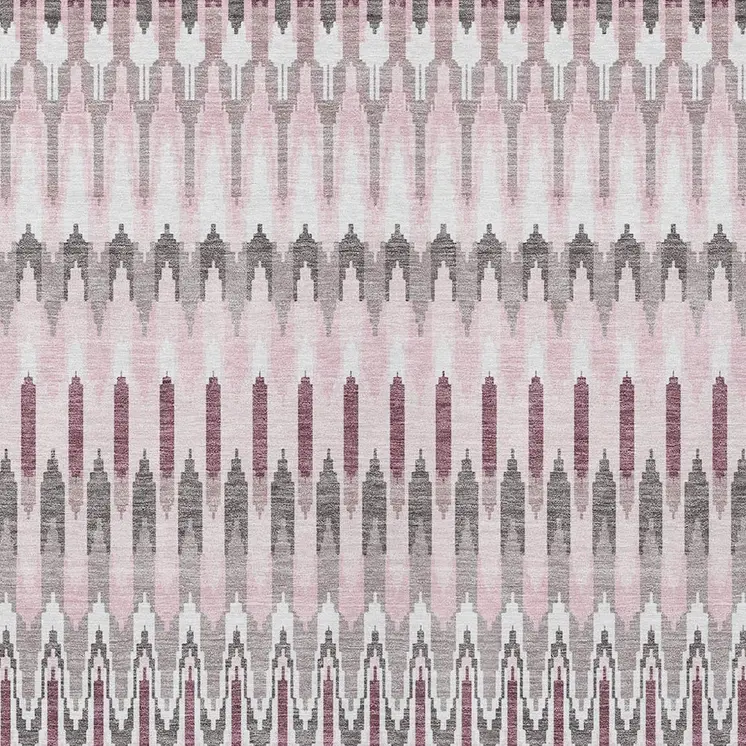 5' X 8' Pink Blush And Gray Southwestern Washable Indoor Outdoor Area Rug