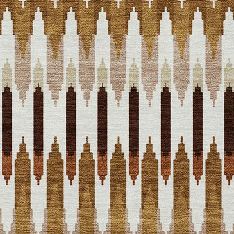 5' X 8' Terra Cotta Beige And Red Southwestern Washable Indoor Outdoor Area Rug