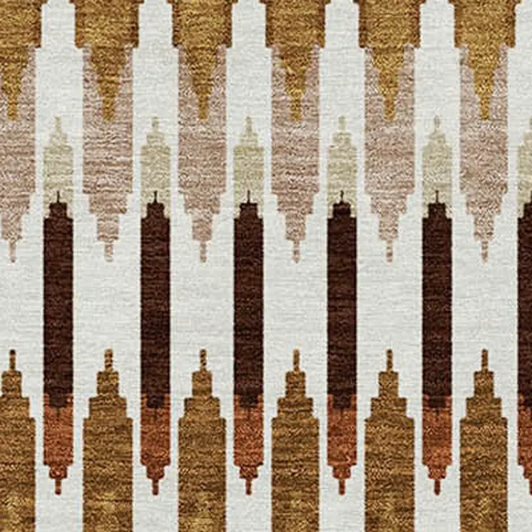 8' X 10' Terra Cotta Beige And Red Southwestern Washable Indoor Outdoor Area Rug