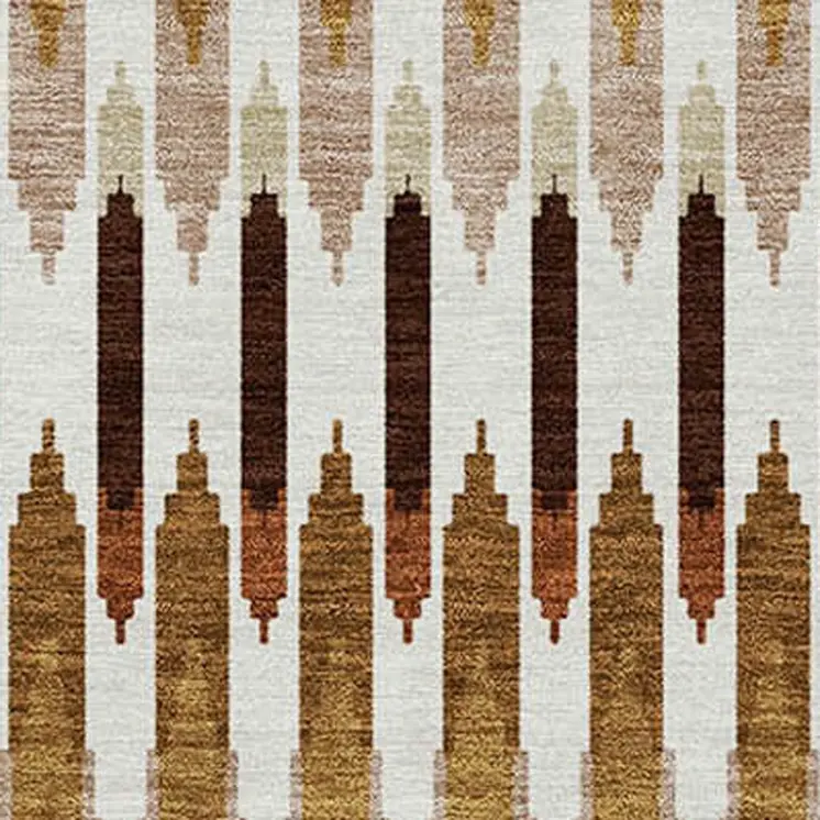 9' X 12' Terra Cotta Beige And Red Southwestern Washable Indoor Outdoor Area Rug