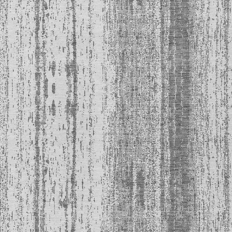 3' X 5' Gray And Ivory Striped Washable Indoor Outdoor Area Rug