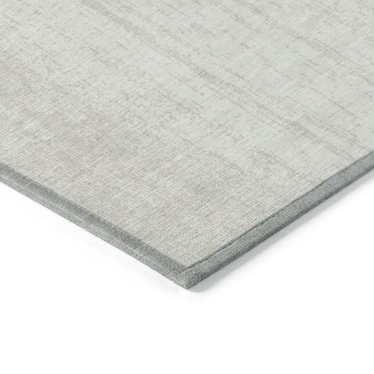 10' X 14' Ivory And Beige Striped Washable Indoor Outdoor Area Rug