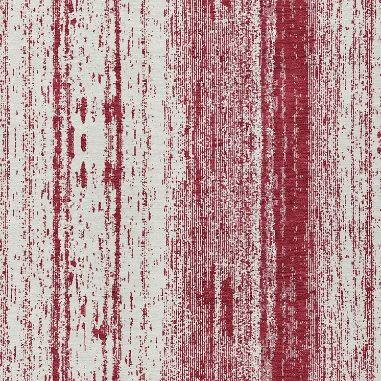 10' X 14' Merlot And Ivory Striped Washable Indoor Outdoor Area Rug
