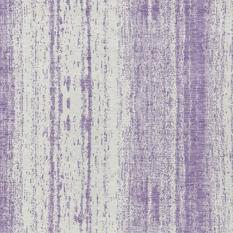 5' X 8' Purple And Ivory Striped Washable Indoor Outdoor Area Rug