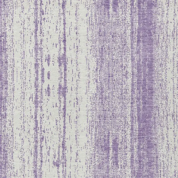 10' X 14' Purple And Ivory Striped Washable Indoor Outdoor Area Rug