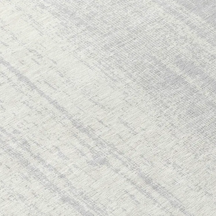 8' Silver And Ivory Round Striped Washable Indoor Outdoor Area Rug