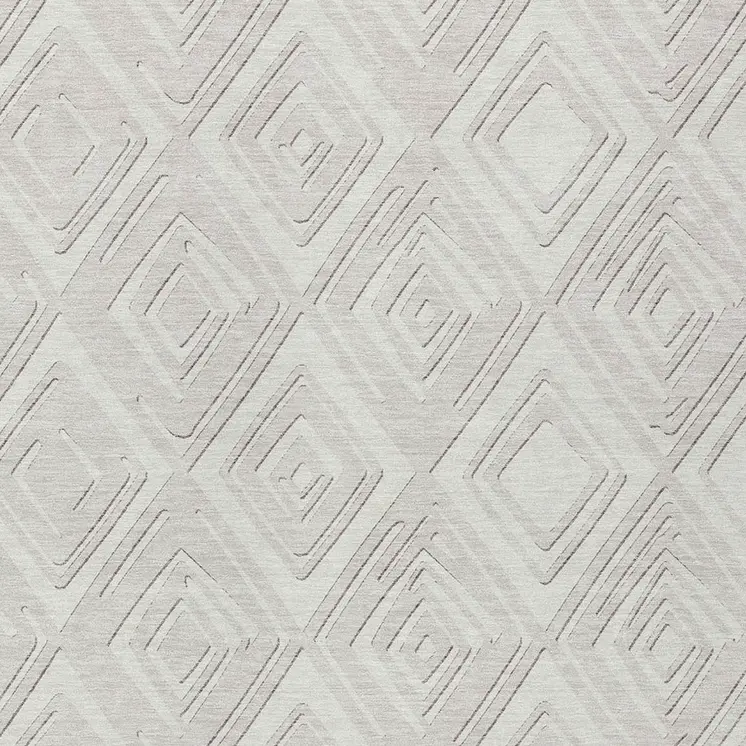 3' X 5' Ivory And Beige Geometric Washable Indoor Outdoor Area Rug