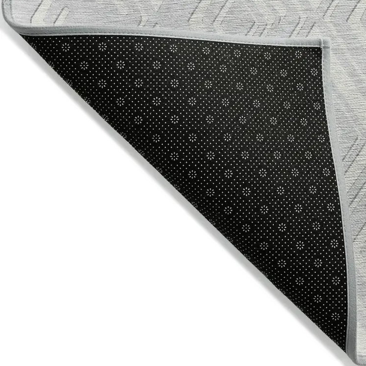 10' X 14' Silver And Ivory Geometric Washable Indoor Outdoor Area Rug